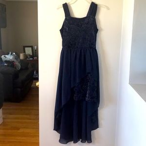 Girls Navy blue B•wear suede dress size 10